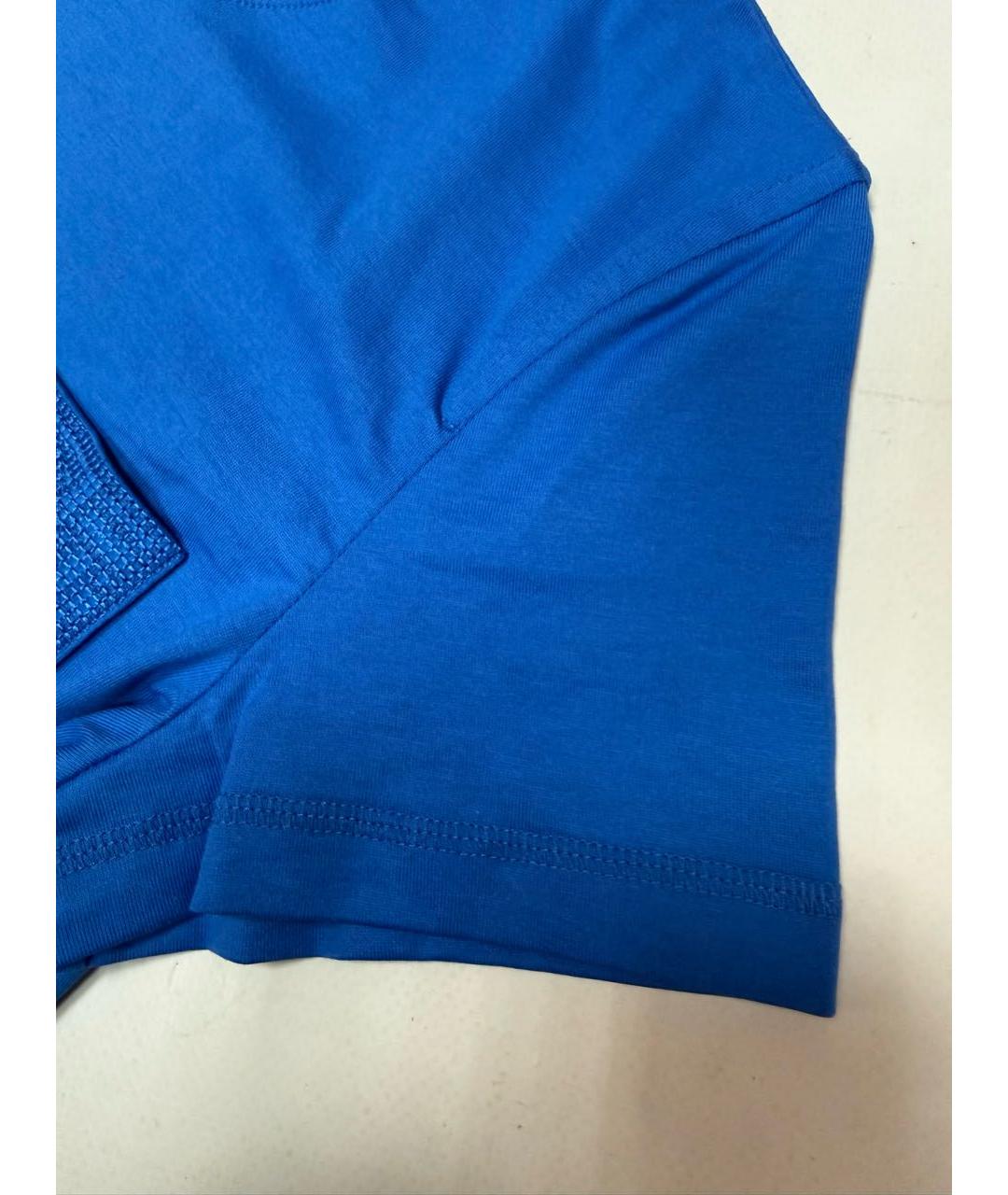 HERMES Синяя хлопковая футболка, фото 6