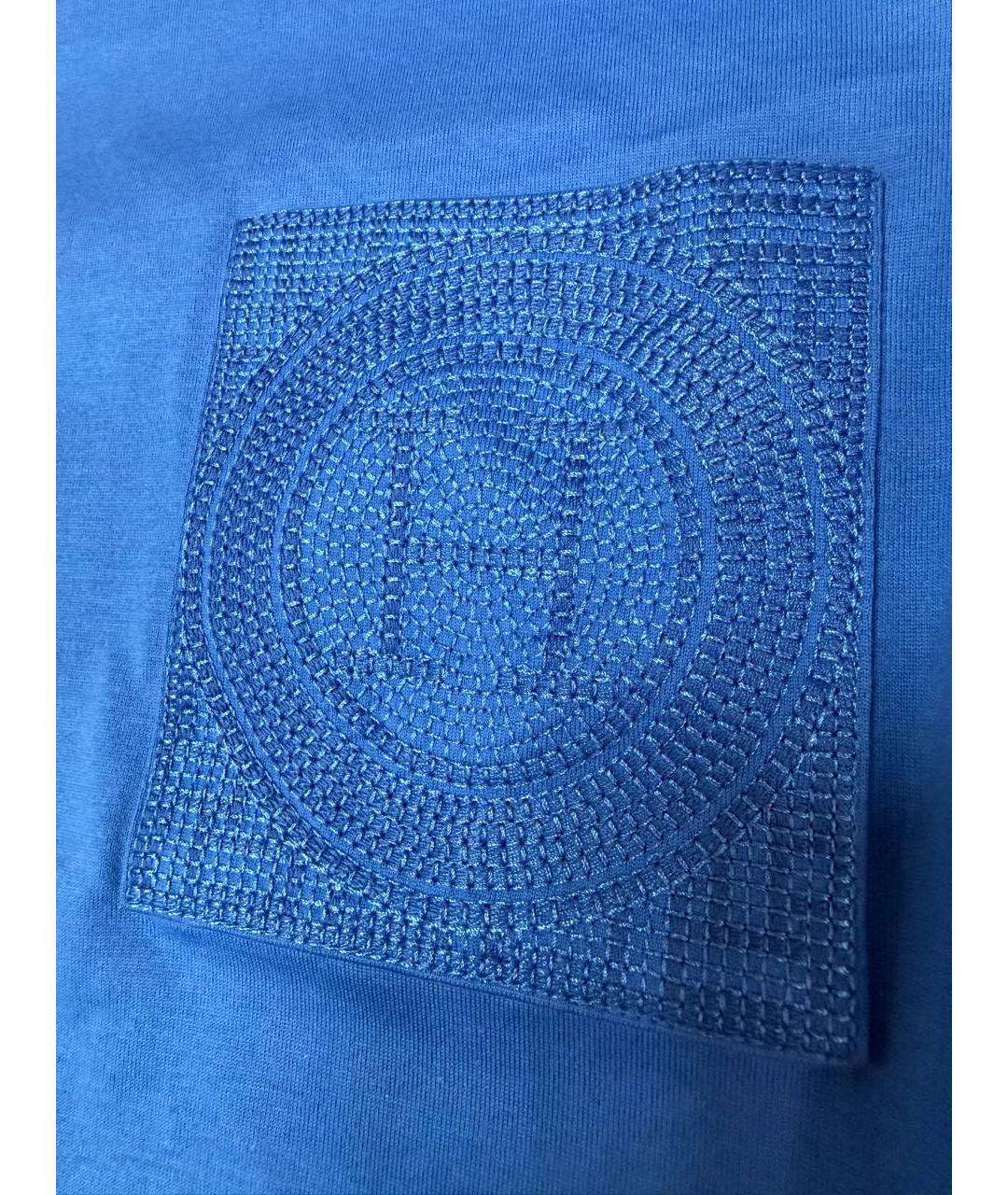 HERMES Синяя хлопковая футболка, фото 3