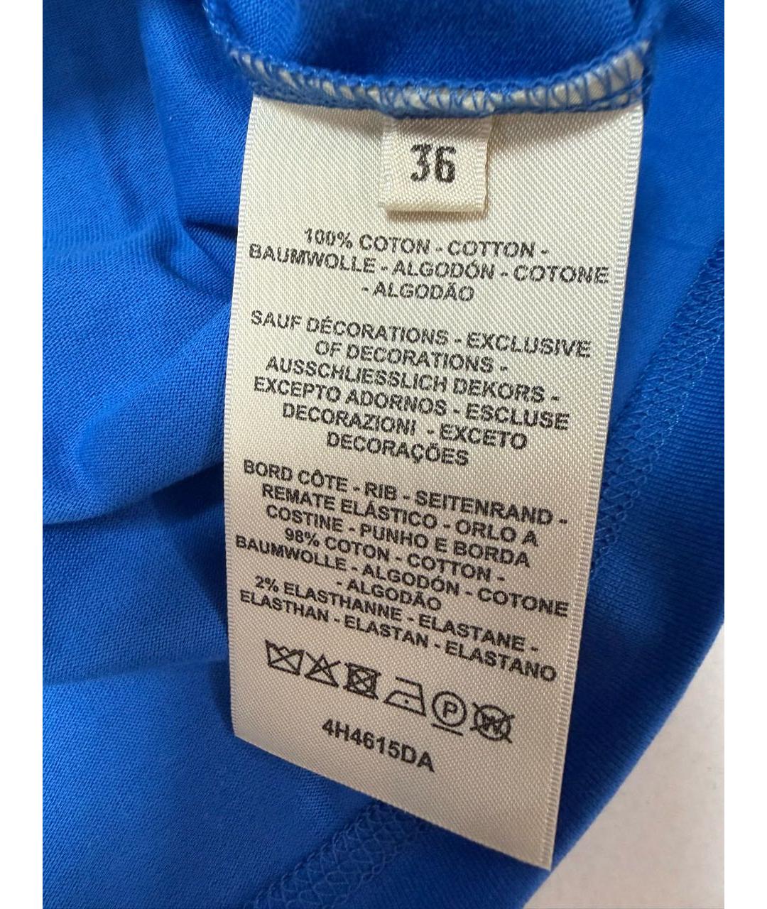 HERMES Синяя хлопковая футболка, фото 7