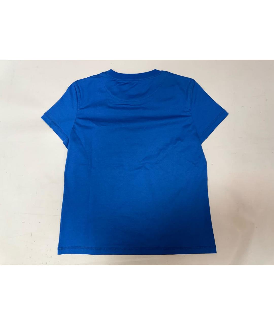 HERMES Синяя хлопковая футболка, фото 2