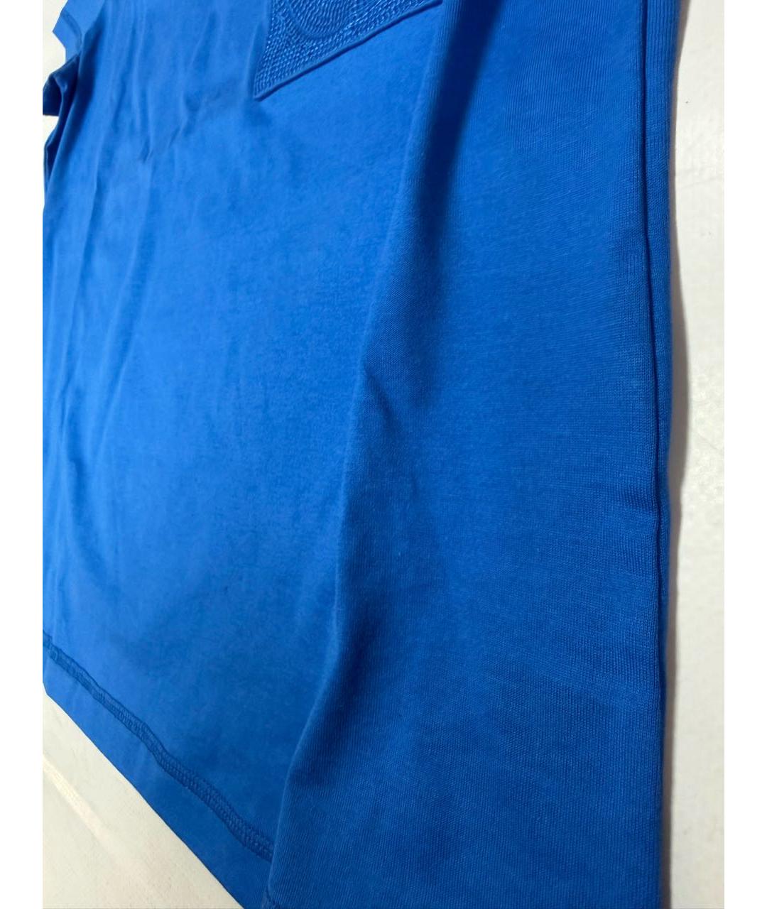 HERMES Синяя хлопковая футболка, фото 5