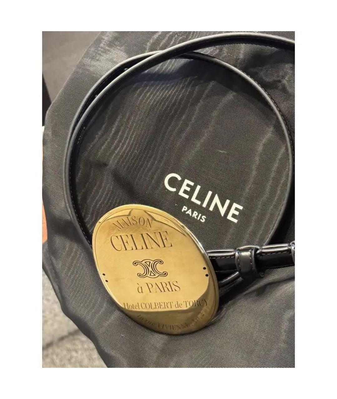 CELINE Черный кожаный ремень, фото 3