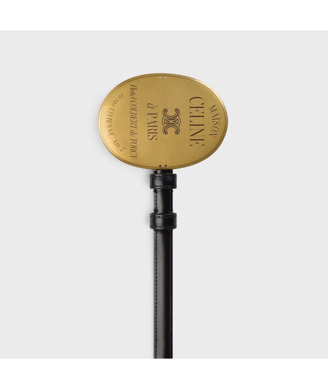 CELINE Черный кожаный ремень, фото 2