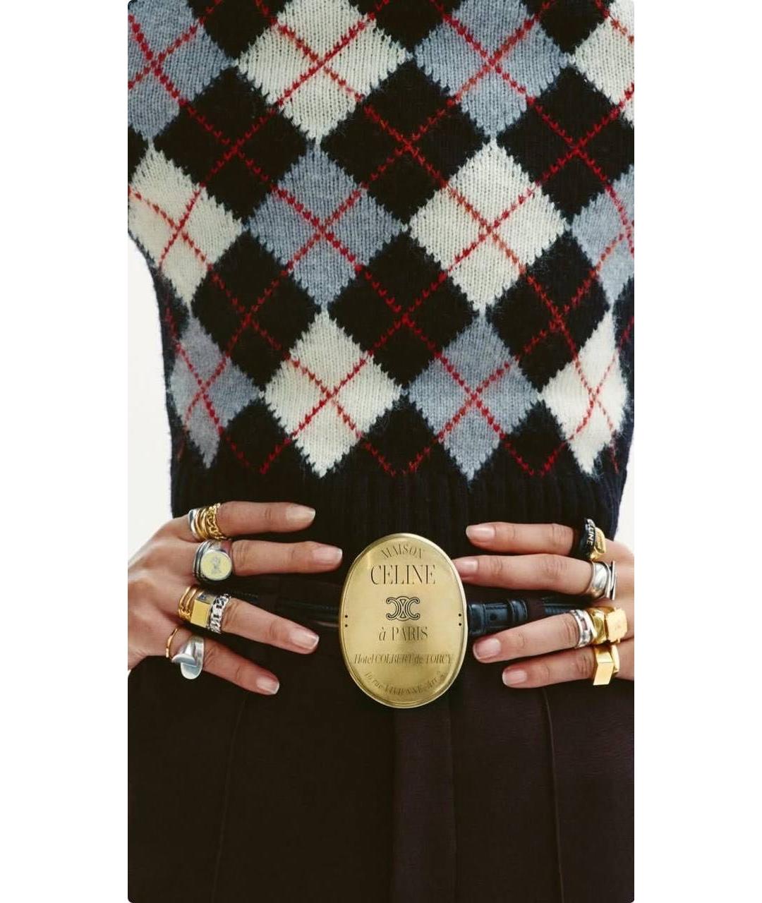 CELINE Черный кожаный ремень, фото 7