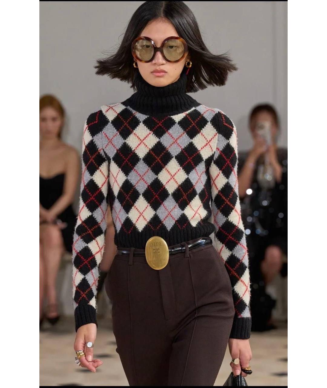 CELINE Черный кожаный ремень, фото 5