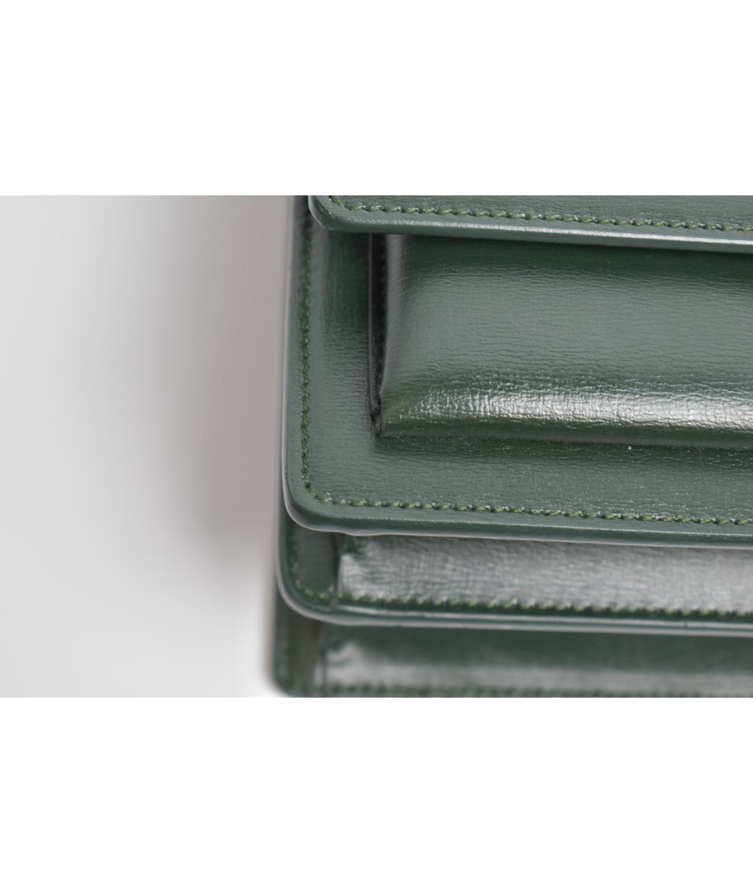 SAINT LAURENT Зеленая кожаная сумка через плечо, фото 6