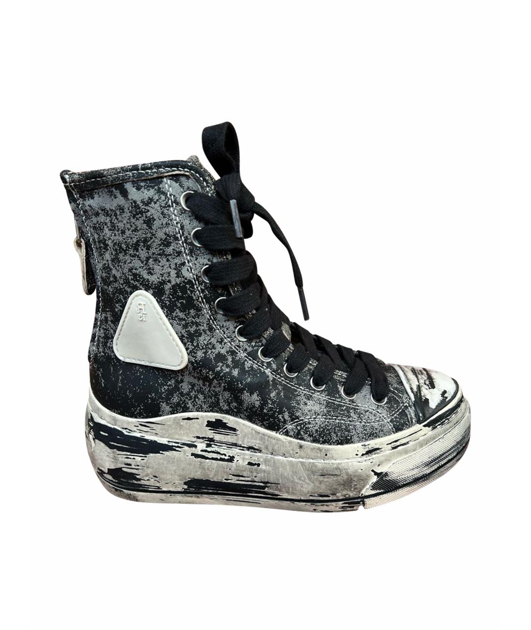 R13 Серые кожаные кеды, фото 1