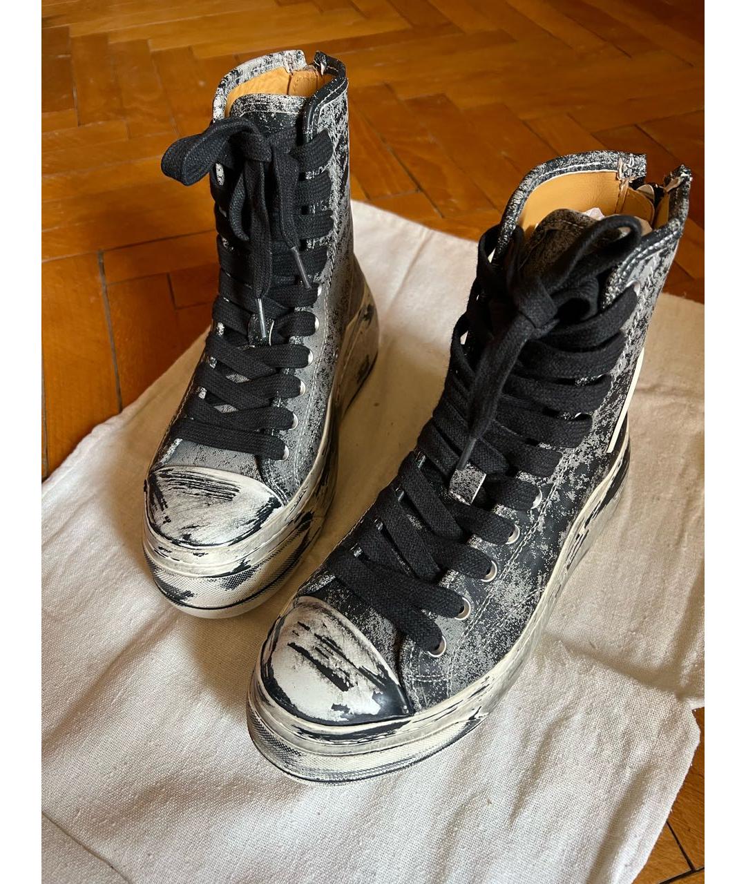 R13 Серые кожаные кеды, фото 2