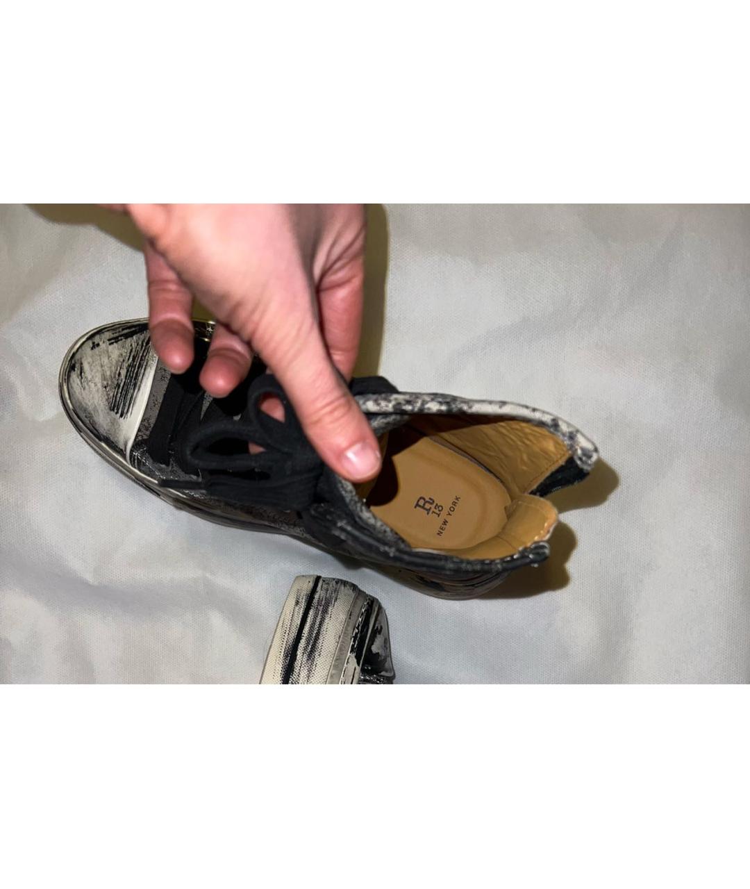 R13 Серые кожаные кеды, фото 7