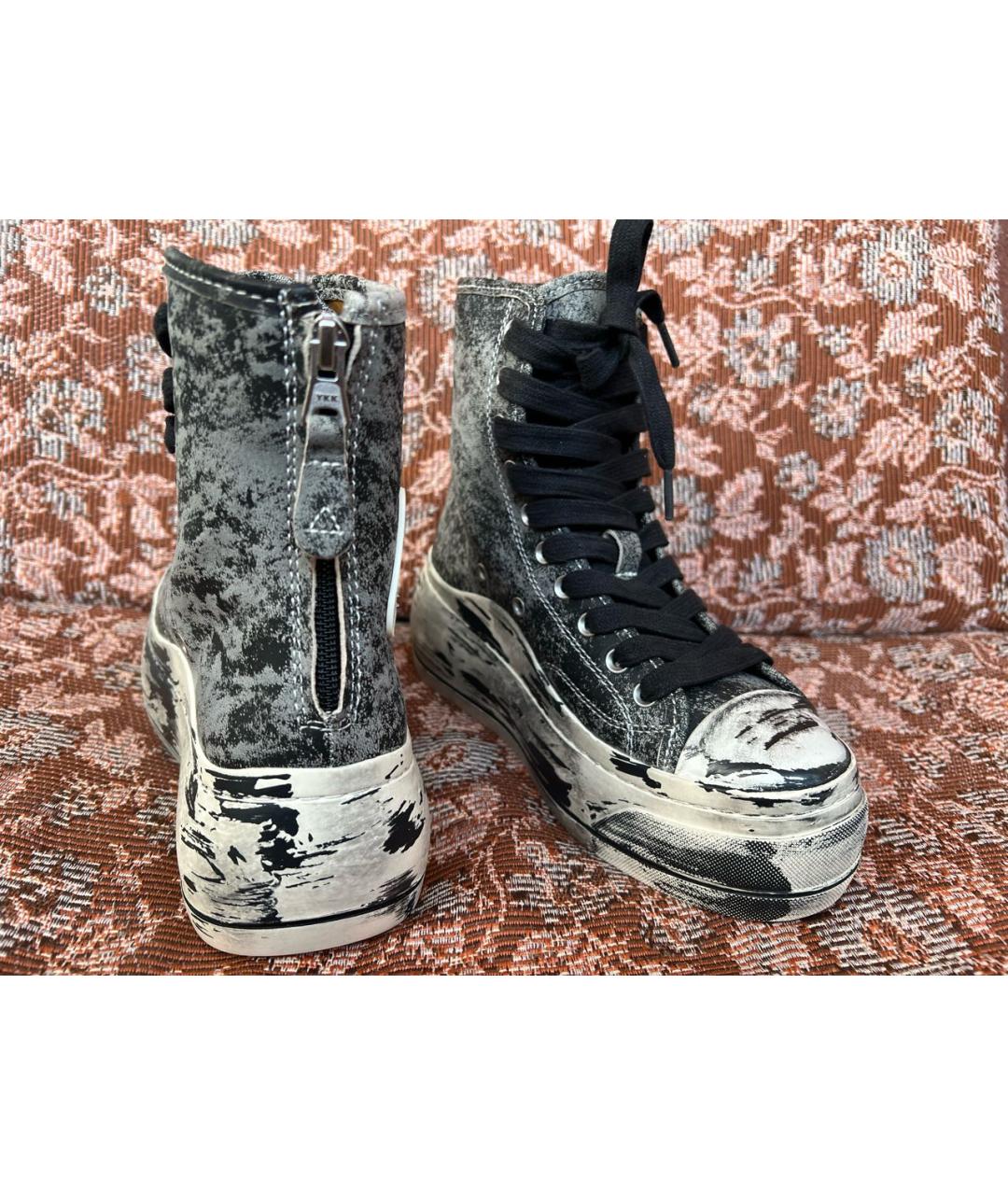 R13 Серые кожаные кеды, фото 6