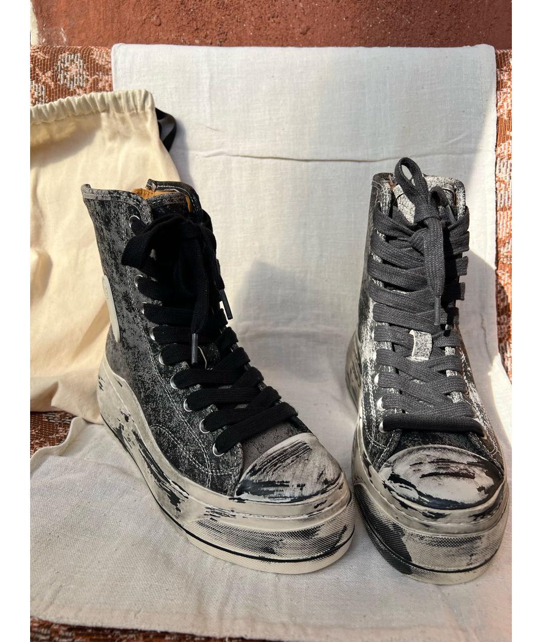 R13 Серые кожаные кеды, фото 5