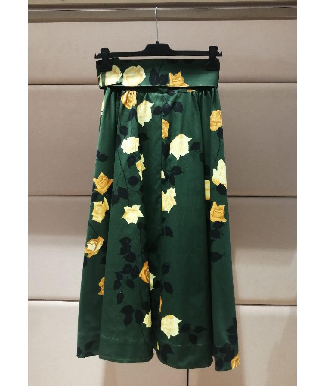 MSGM Зеленая хлопковая юбка миди, фото 2