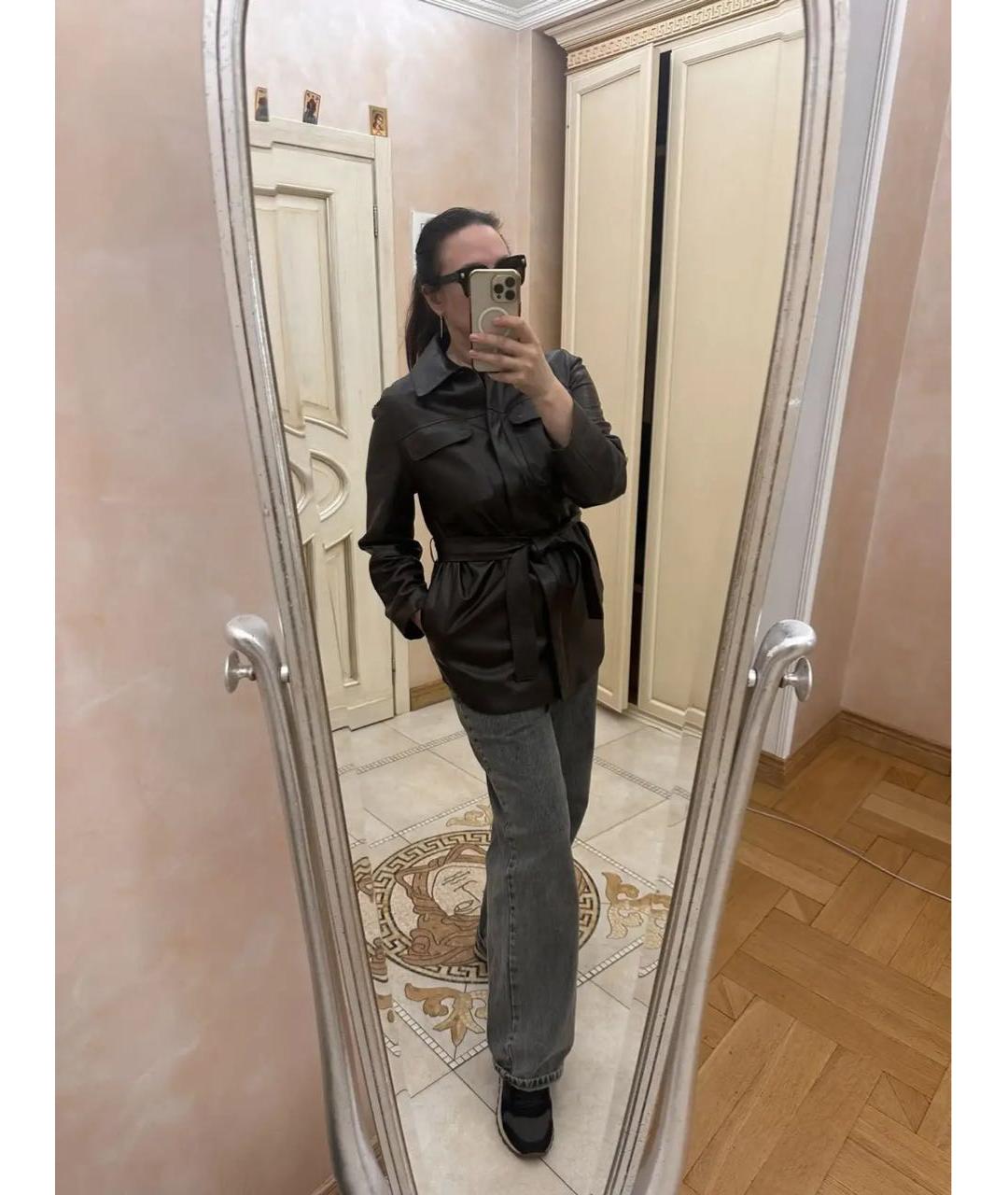 BRUNELLO CUCINELLI Коричневая кожаная куртка, фото 7