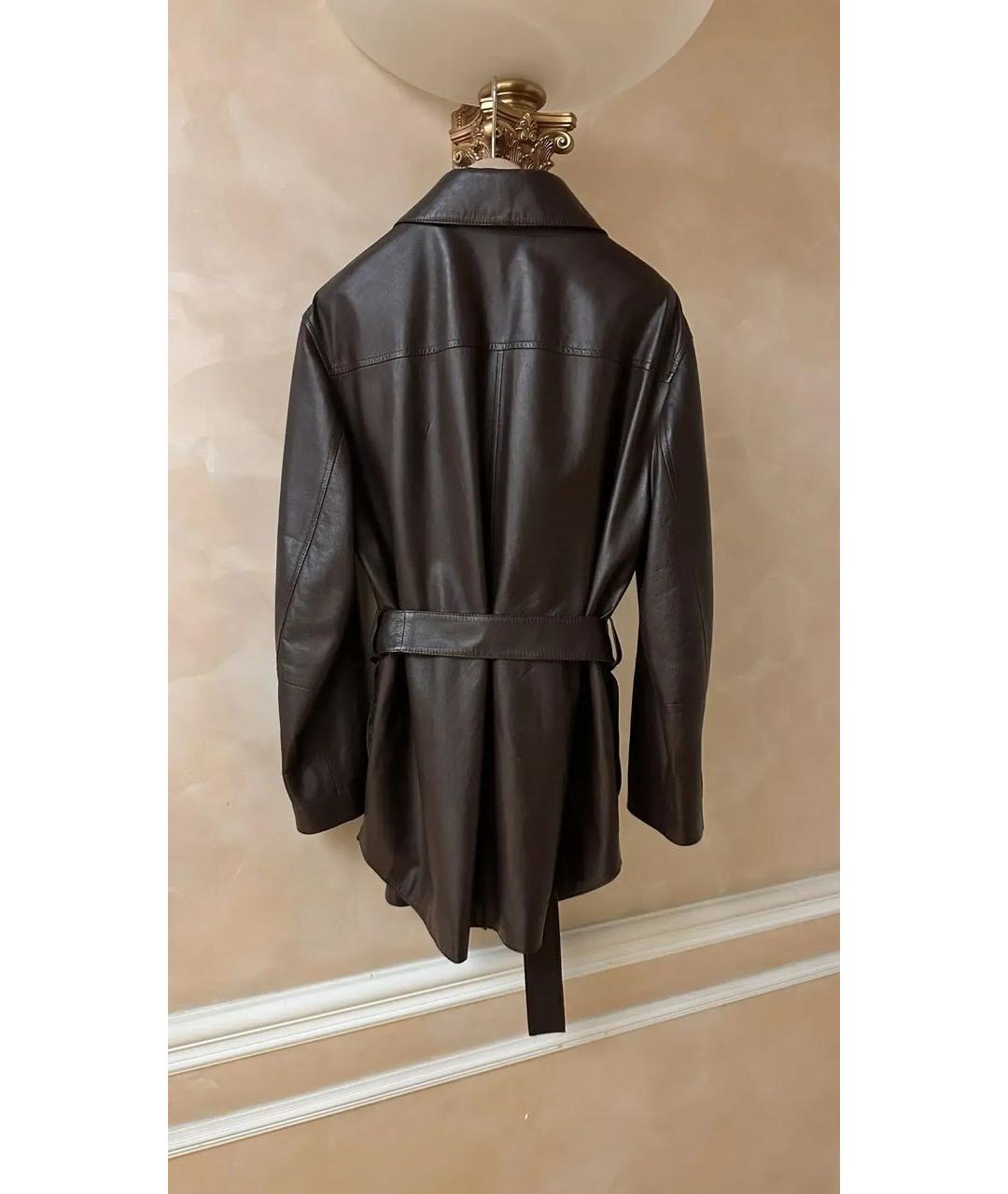 BRUNELLO CUCINELLI Коричневая кожаная куртка, фото 2