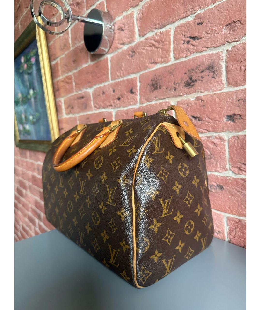 LOUIS VUITTON Коричневая сумка с короткими ручками, фото 3