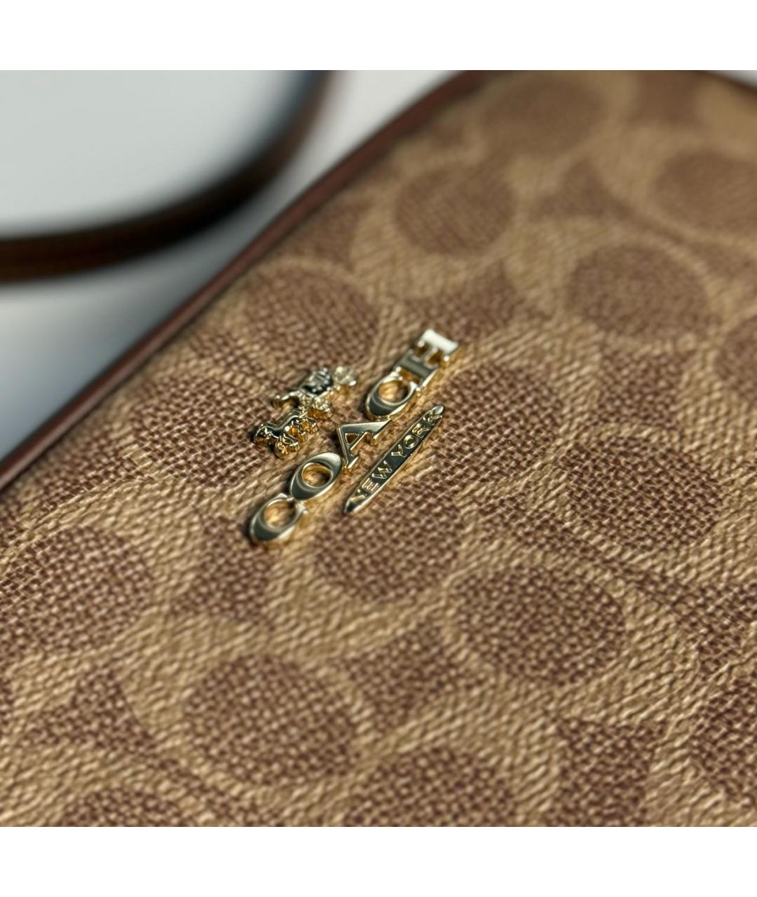 COACH Коричневая кожаная сумка через плечо, фото 7