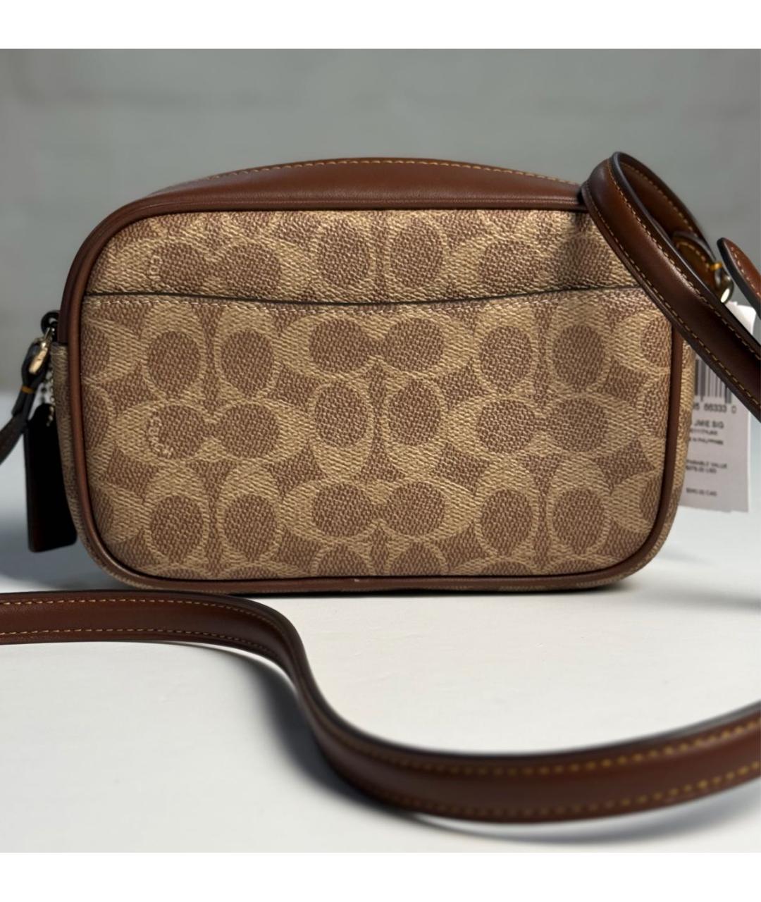 COACH Коричневая кожаная сумка через плечо, фото 3