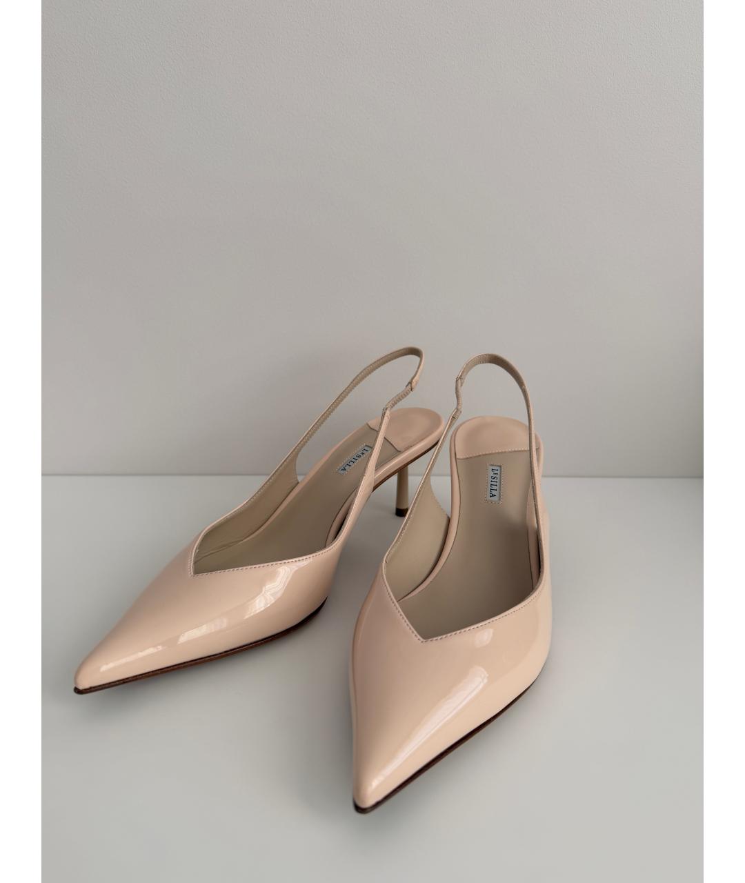 LE SILLA Бежевые туфли из лакированной кожи, фото 4