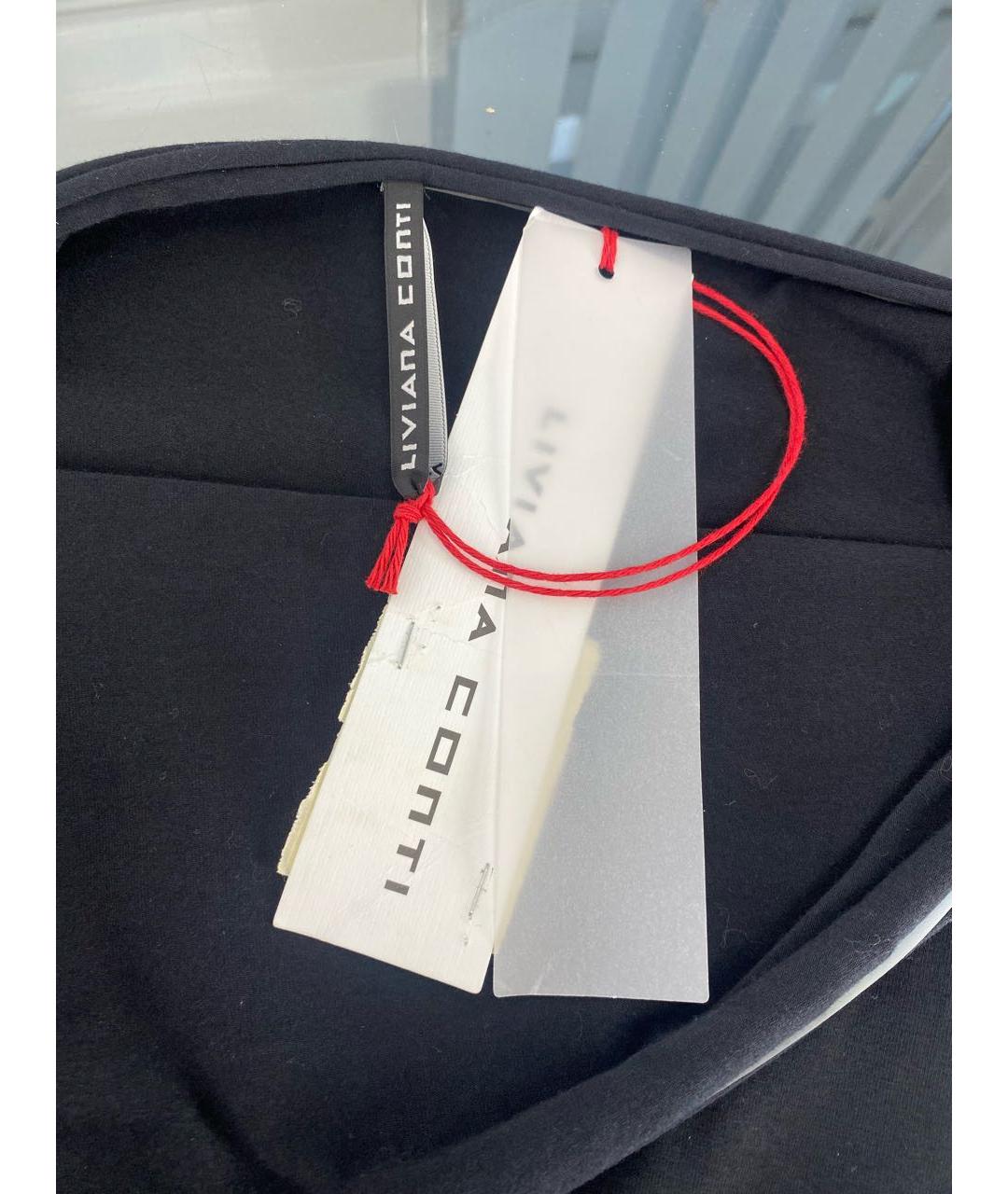 LIVIANA CONTI Черное хлопко-эластановое повседневное платье, фото 3