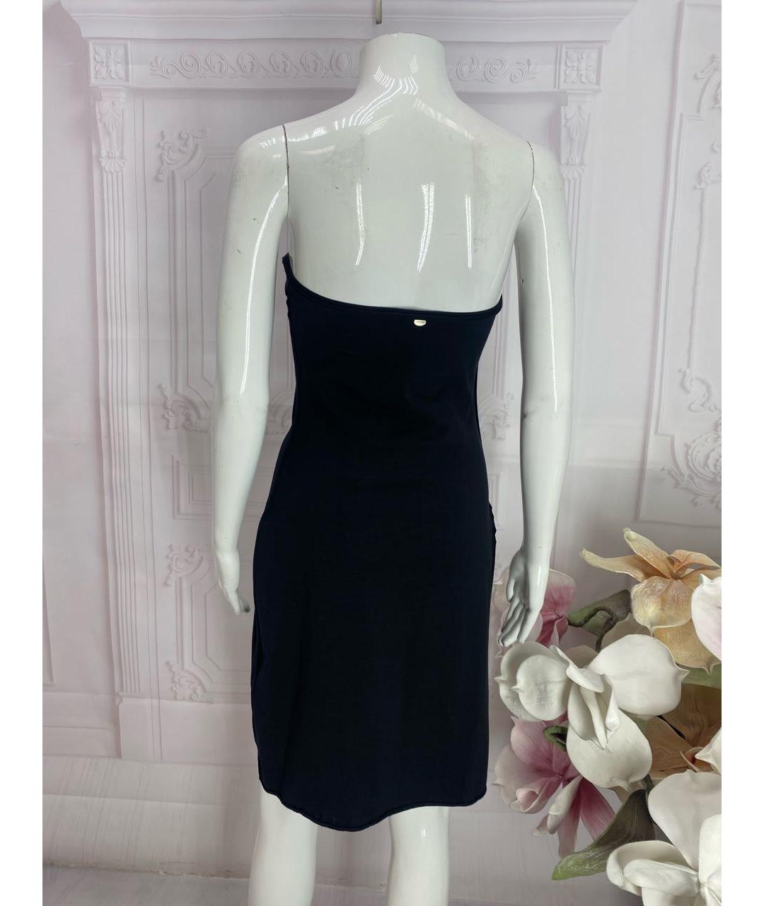 LIVIANA CONTI Черное хлопко-эластановое повседневное платье, фото 2