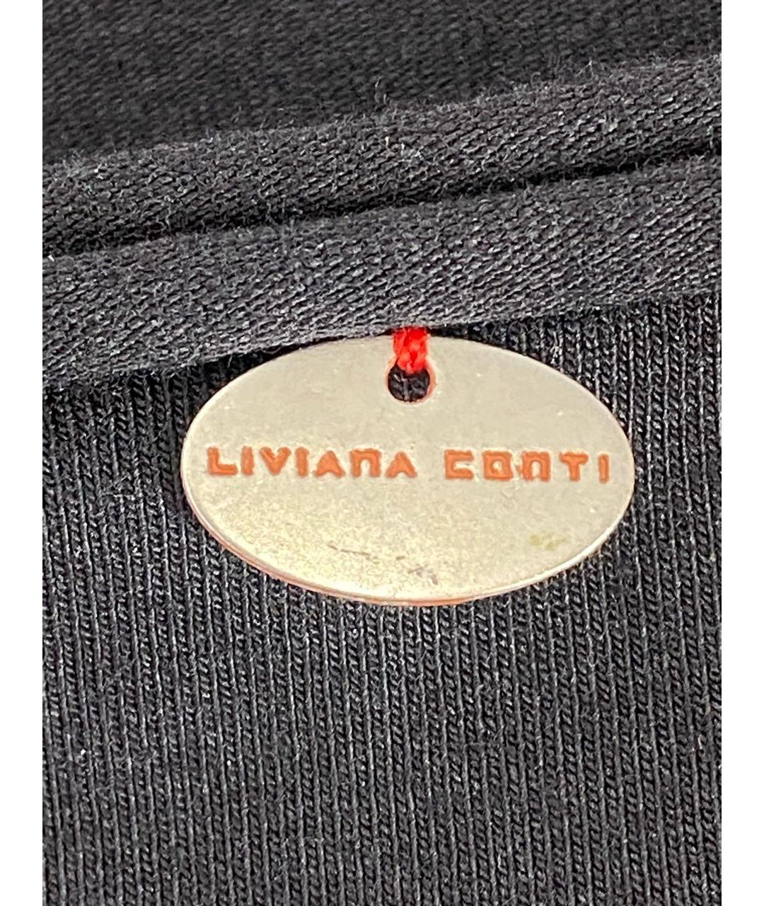 LIVIANA CONTI Черное хлопко-эластановое повседневное платье, фото 4