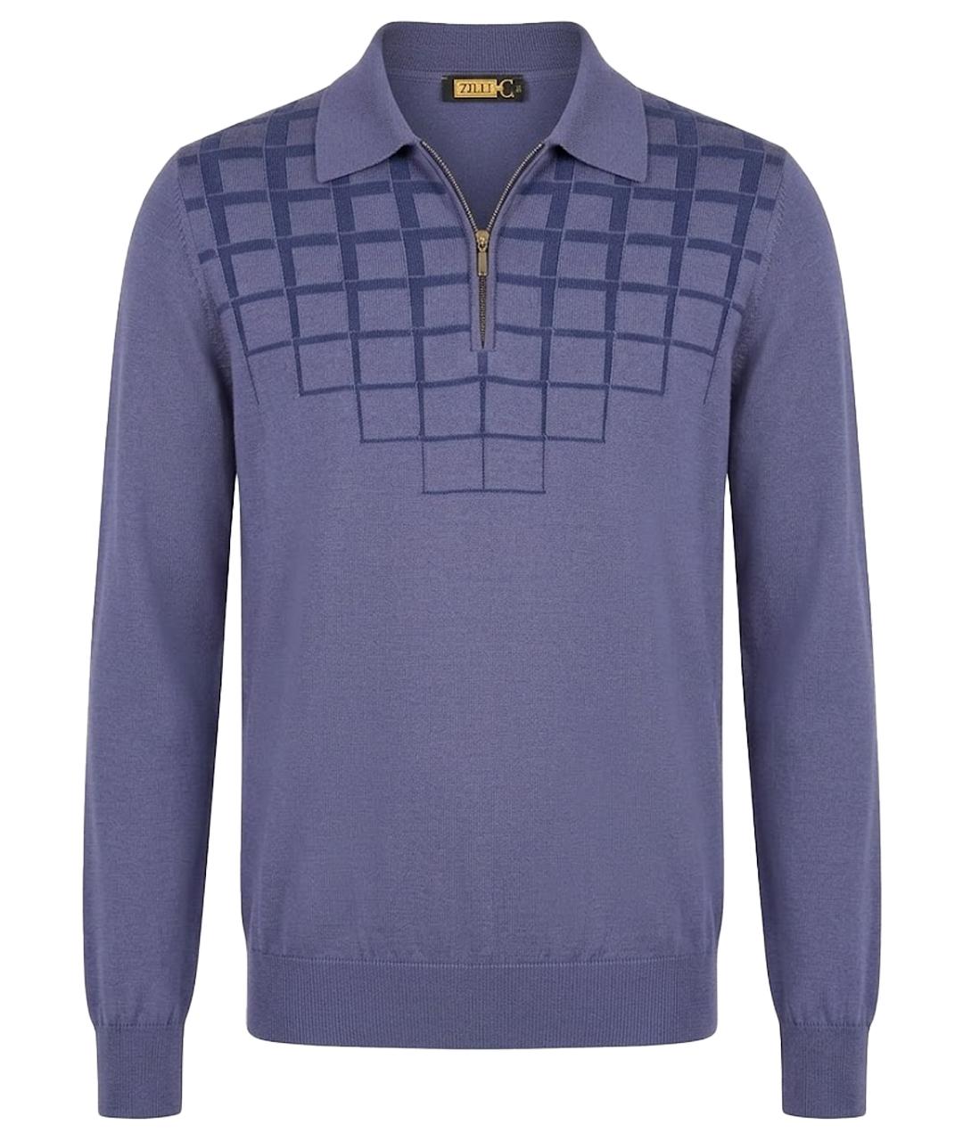 ZILLI Фиолетовое поло с длинным рукавом, фото 1