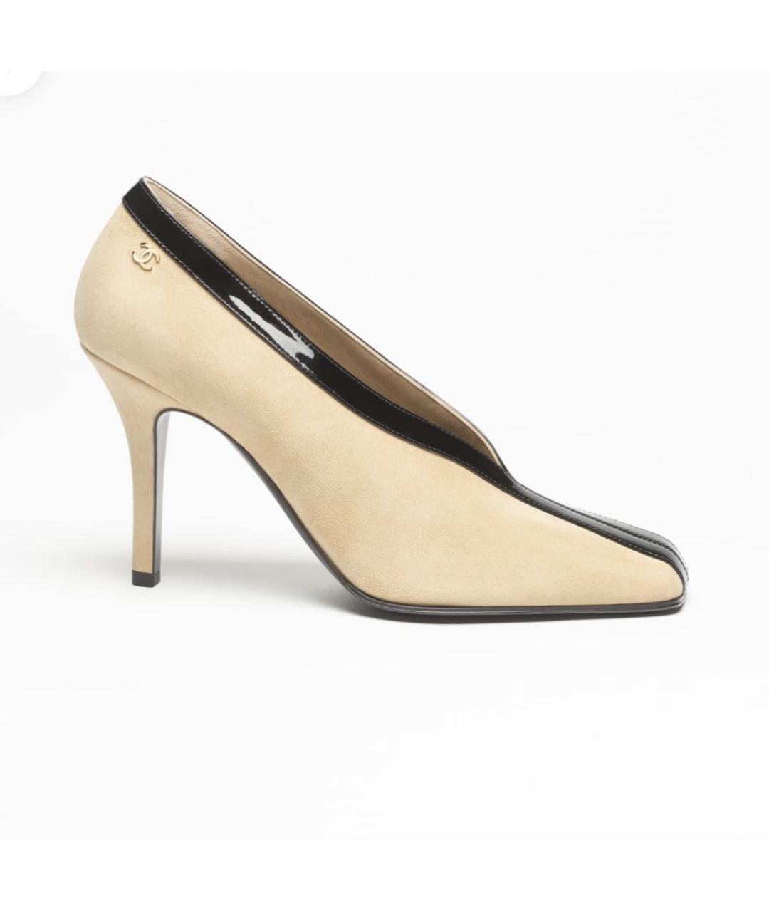 CHANEL Бежевые замшевые туфли, фото 6