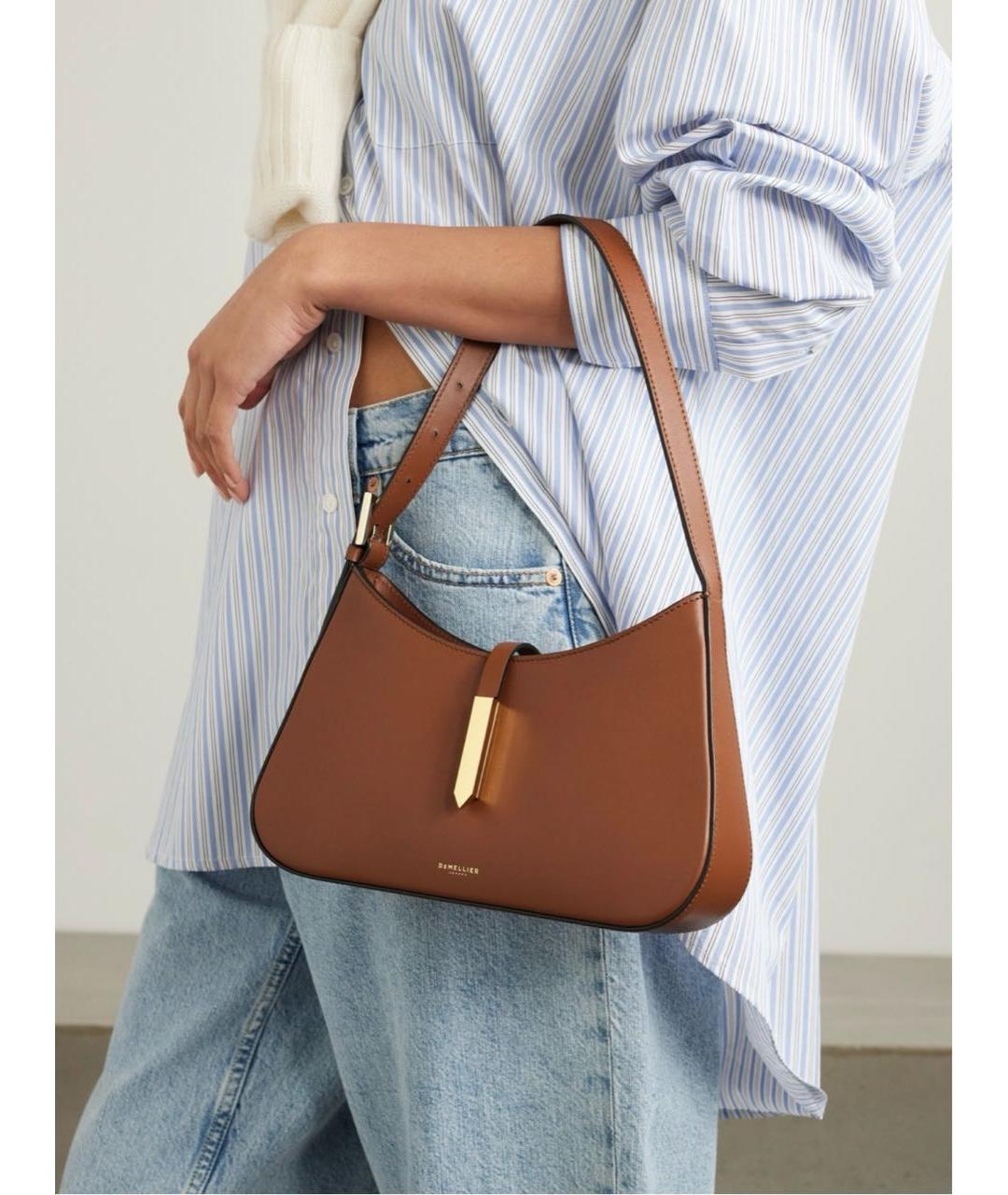 DEMELLIER Коричневая кожаная сумка через плечо, фото 3