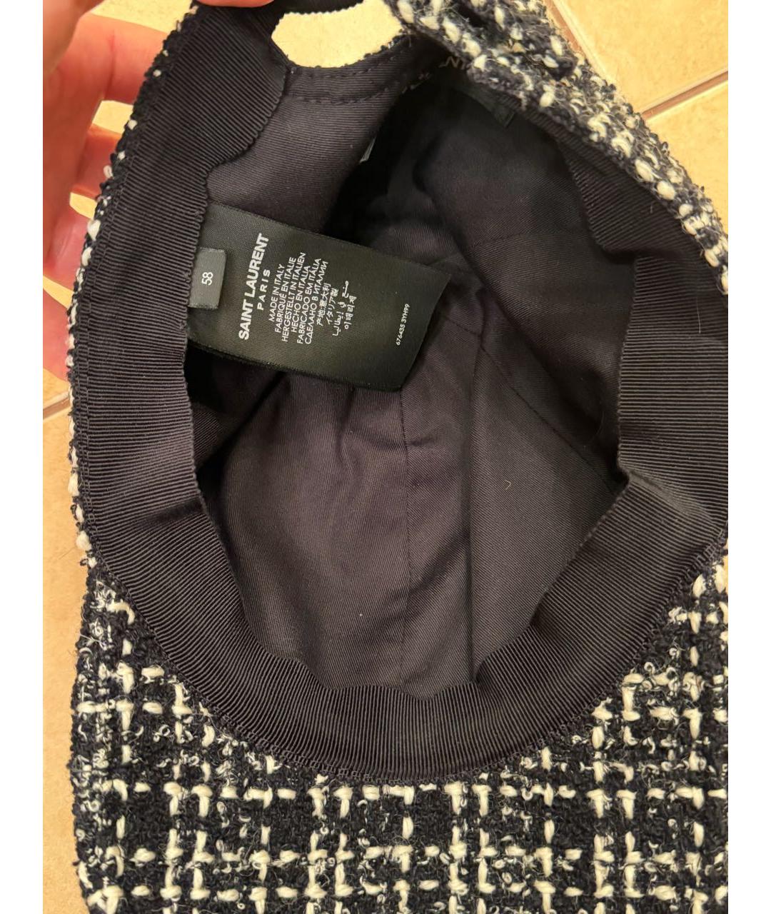 SAINT LAURENT Серая шерстяная кепка, фото 5