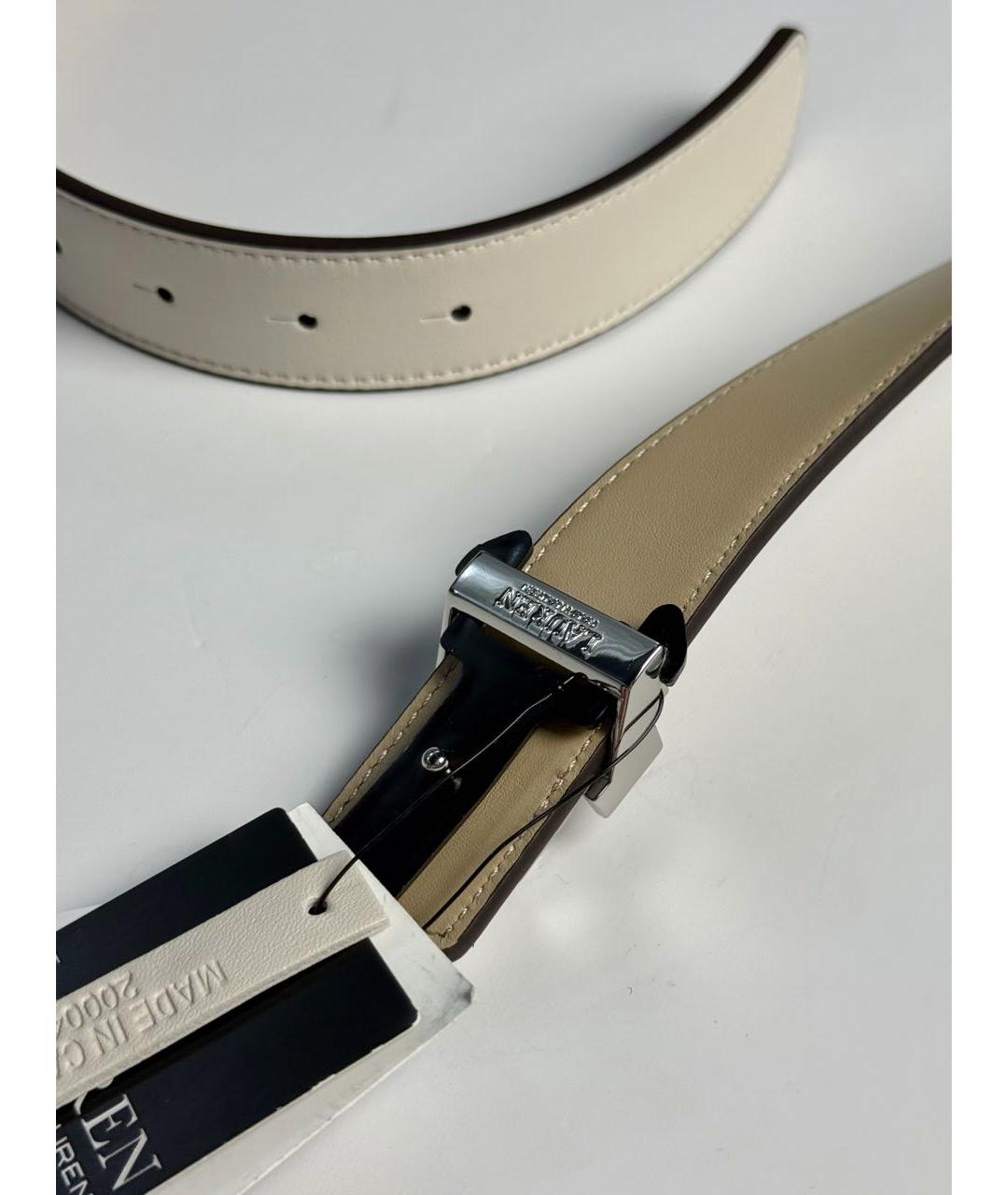 RALPH LAUREN Бежевый кожаный ремень, фото 6