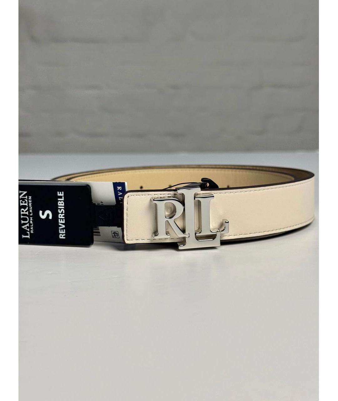 RALPH LAUREN Бежевый кожаный ремень, фото 2