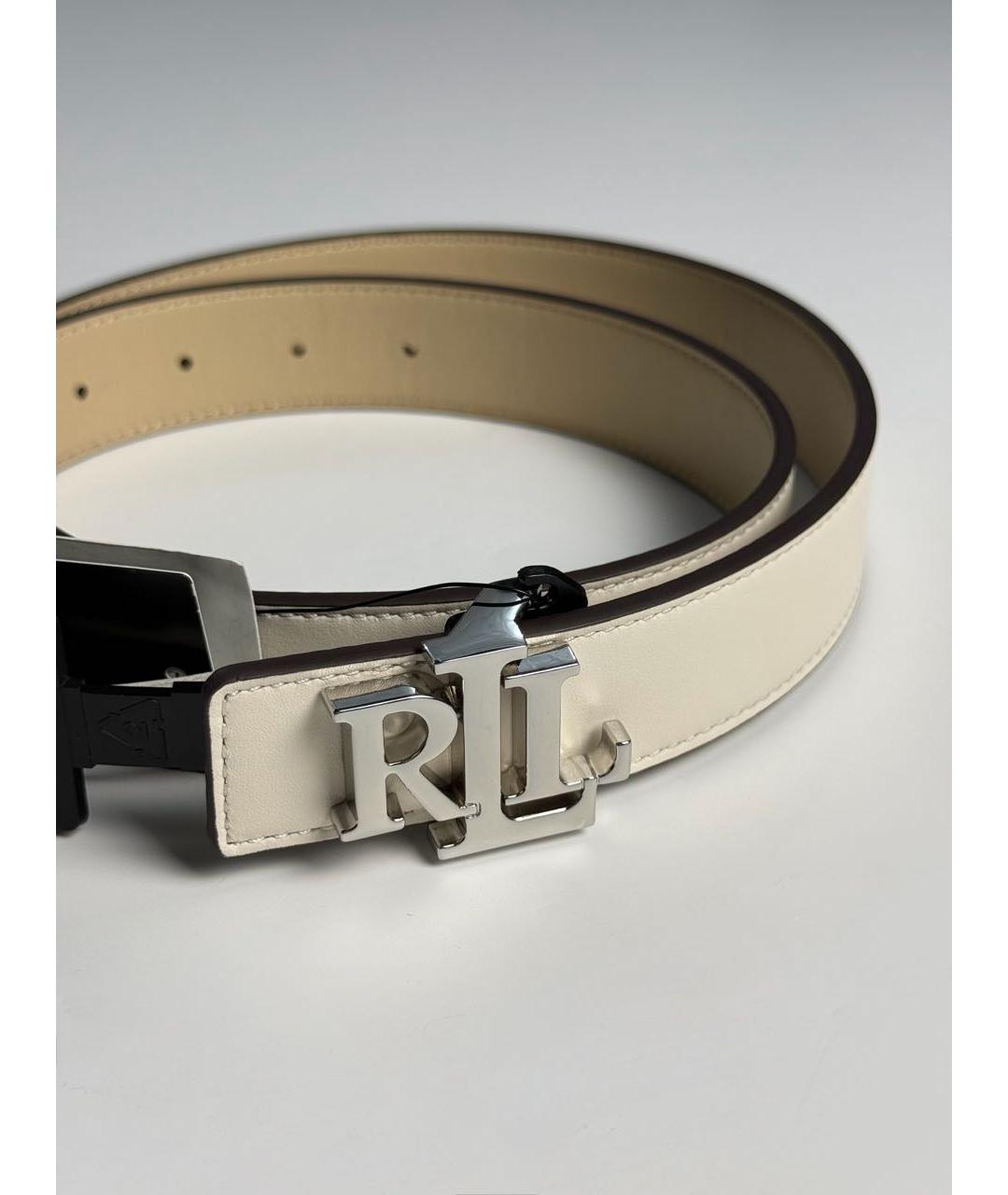 RALPH LAUREN Бежевый кожаный ремень, фото 3
