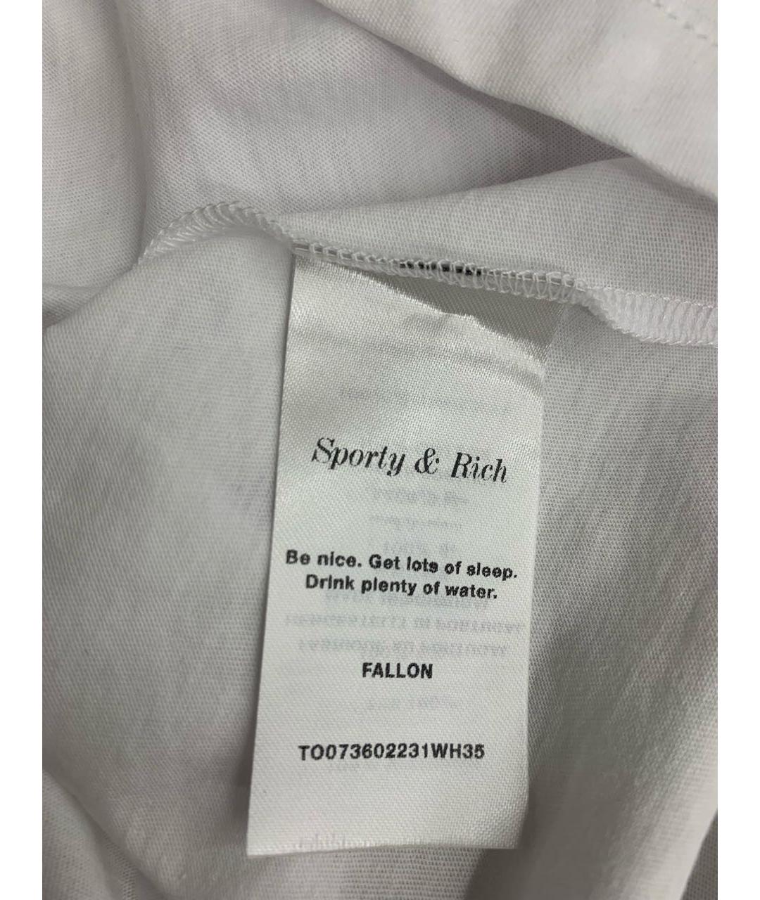 SPORTY AND RICH Белая хлопковая футболка, фото 5