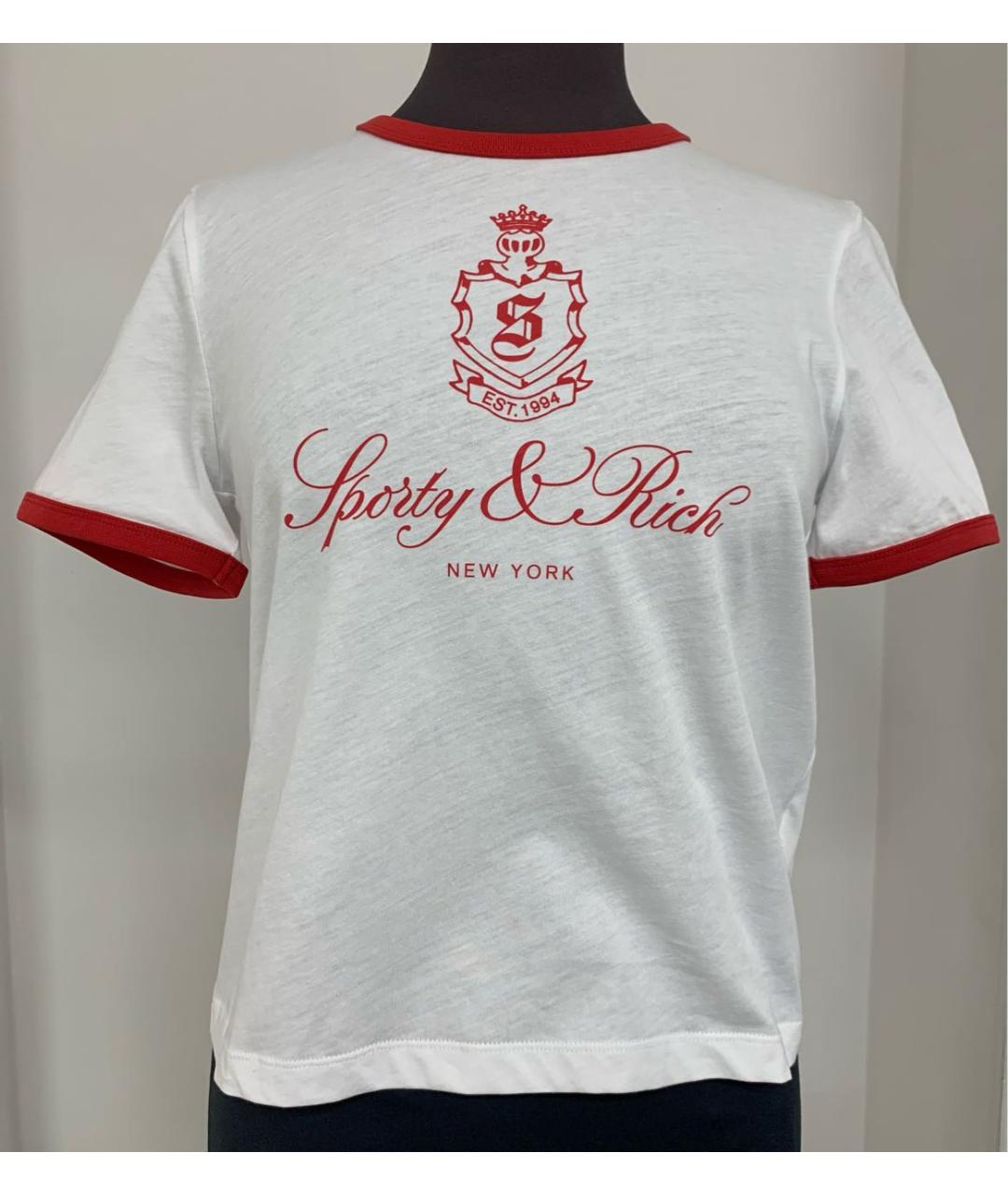 SPORTY AND RICH Белая хлопковая футболка, фото 8