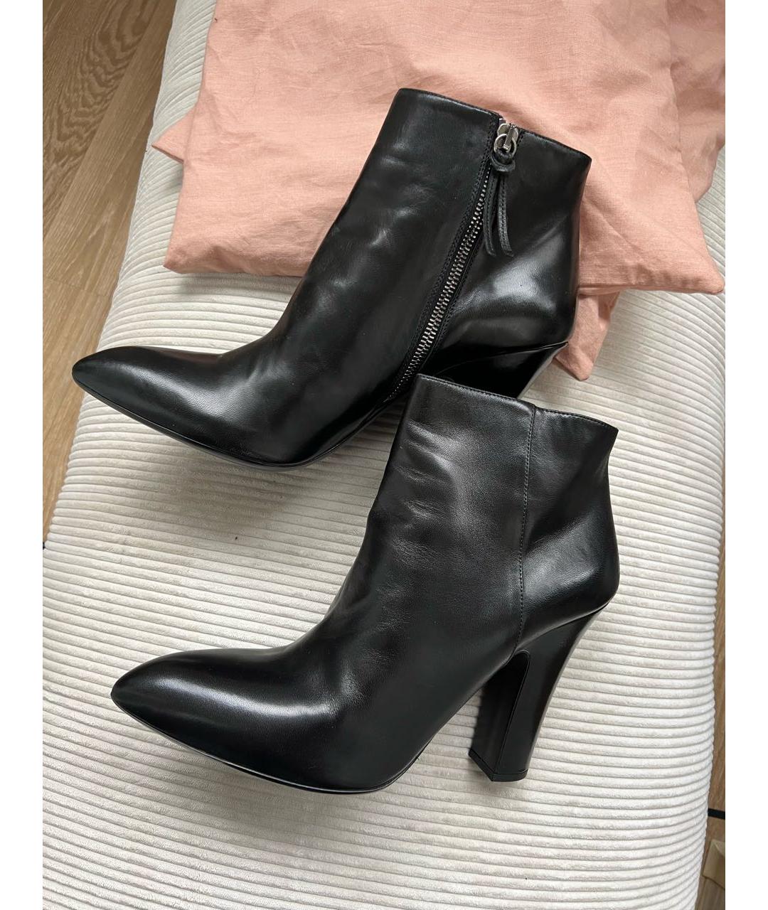 MIU MIU Черные кожаные ботильоны, фото 2