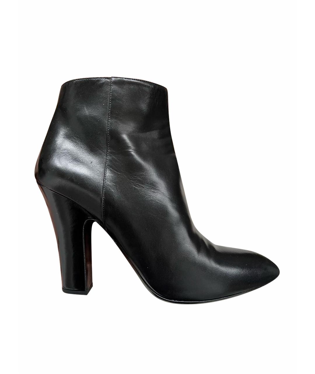 MIU MIU Черные кожаные ботильоны, фото 1