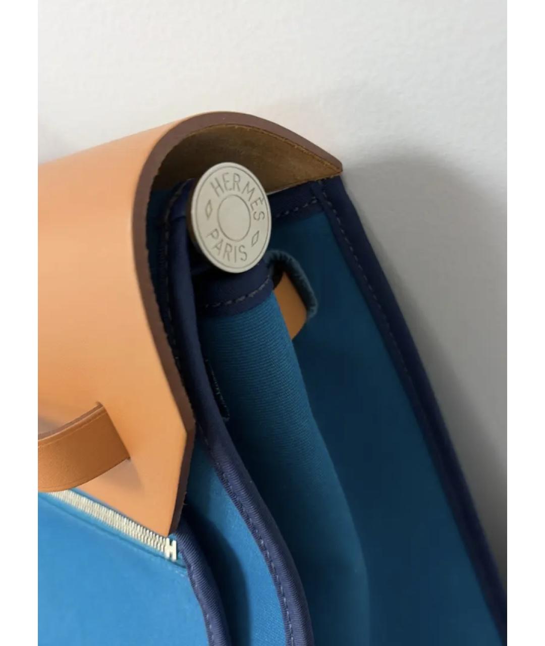 HERMES Синяя тканевая сумка через плечо, фото 4