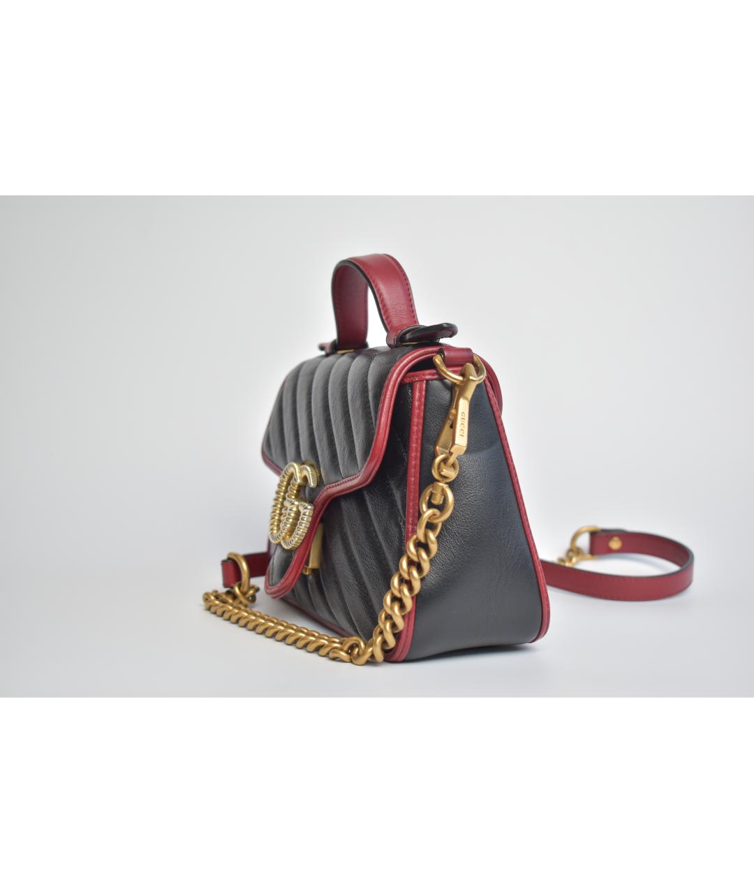 GUCCI Черная кожаная сумка через плечо, фото 2