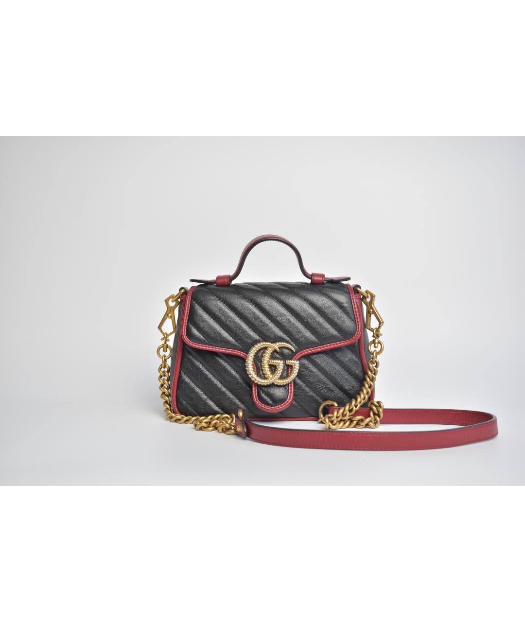 GUCCI Черная кожаная сумка через плечо, фото 8