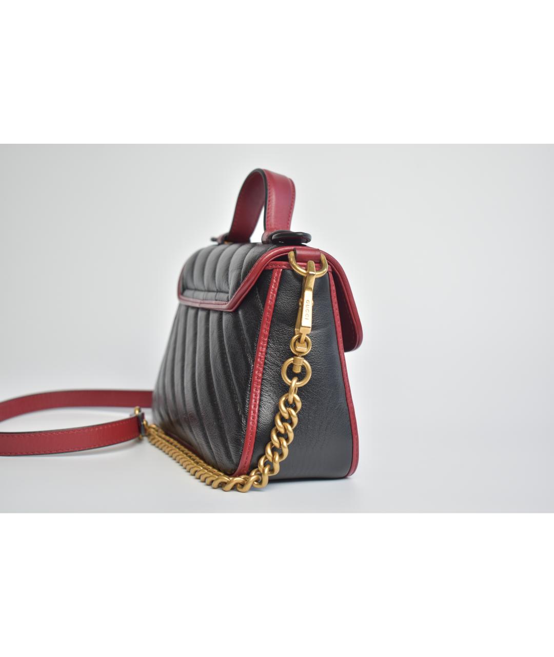 GUCCI Черная кожаная сумка через плечо, фото 4