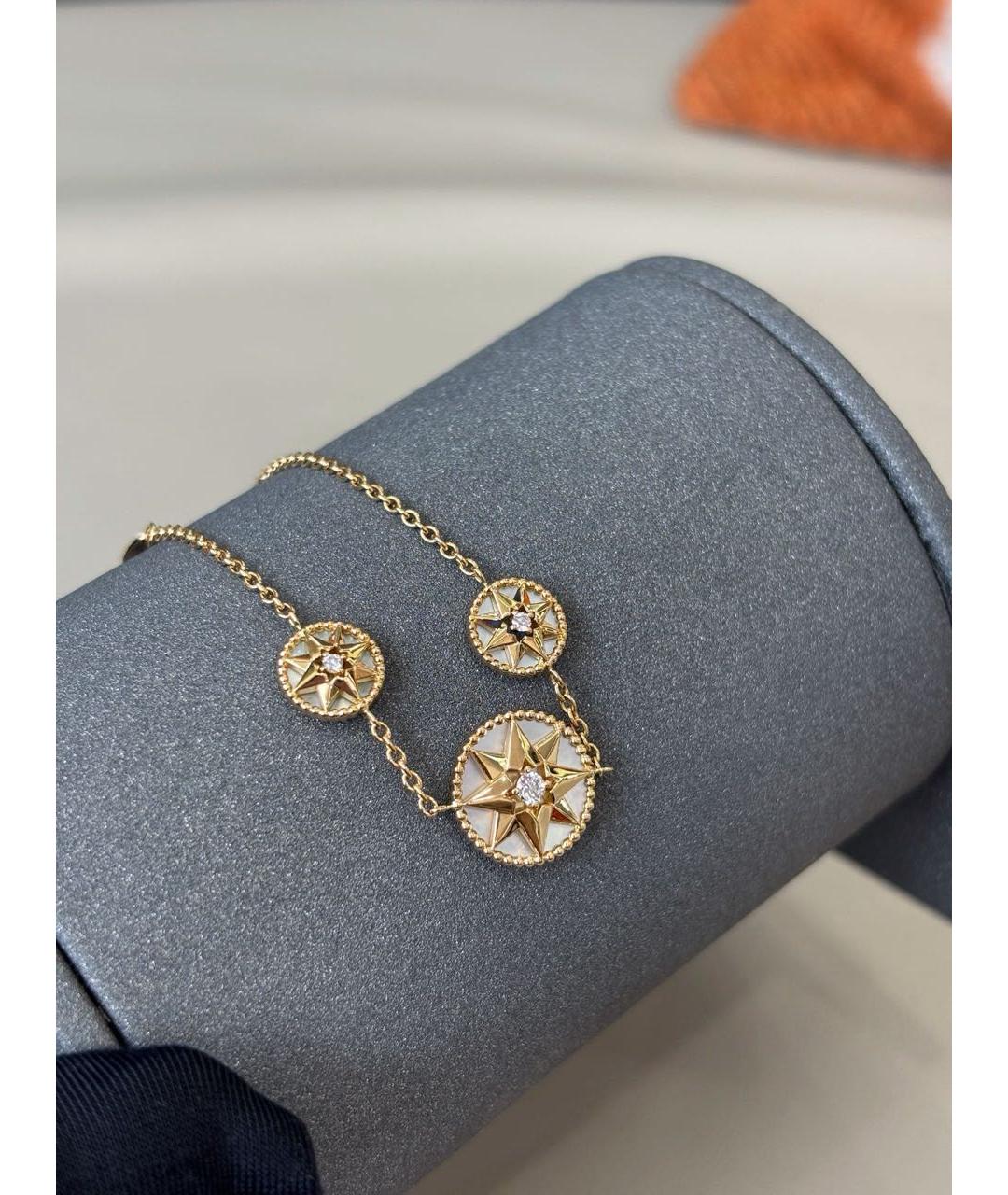 CHRISTIAN DIOR Белый браслет из желтого золота, фото 4