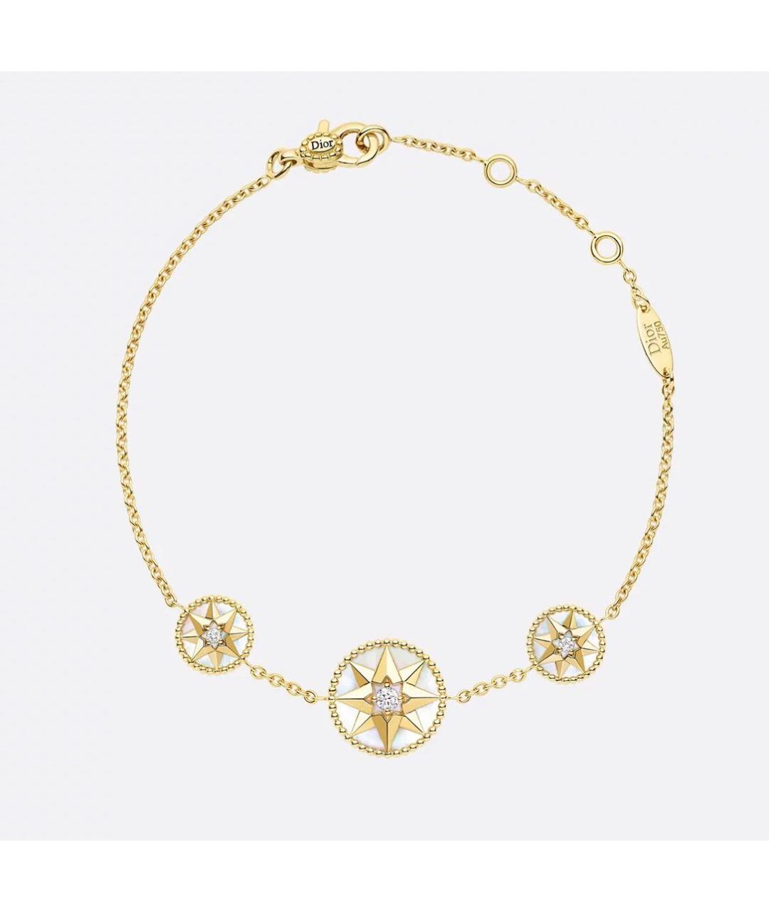 CHRISTIAN DIOR Белый браслет из желтого золота, фото 9