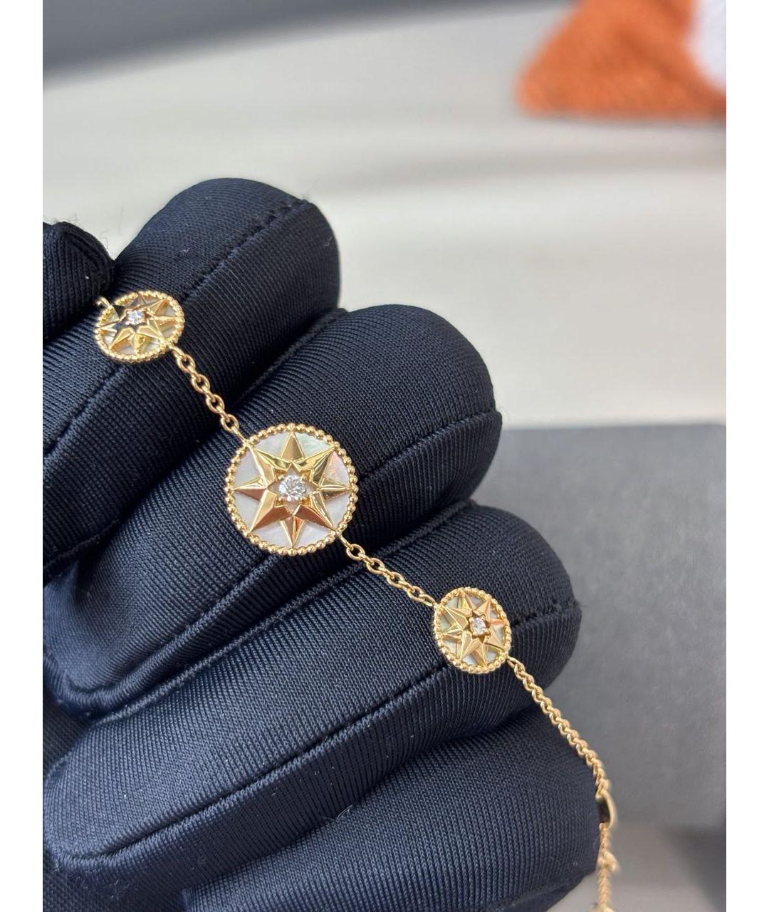 CHRISTIAN DIOR Белый браслет из желтого золота, фото 3