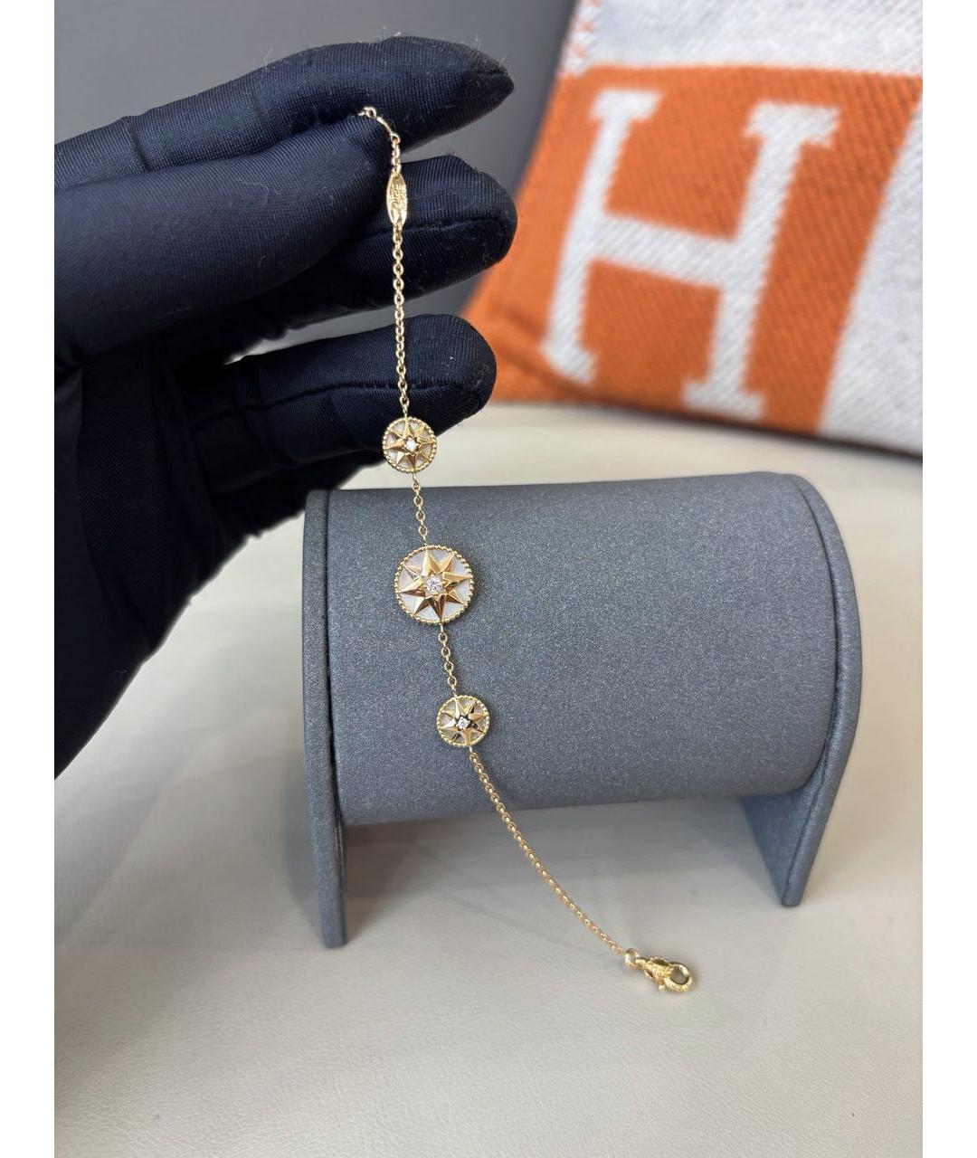 CHRISTIAN DIOR Белый браслет из желтого золота, фото 2