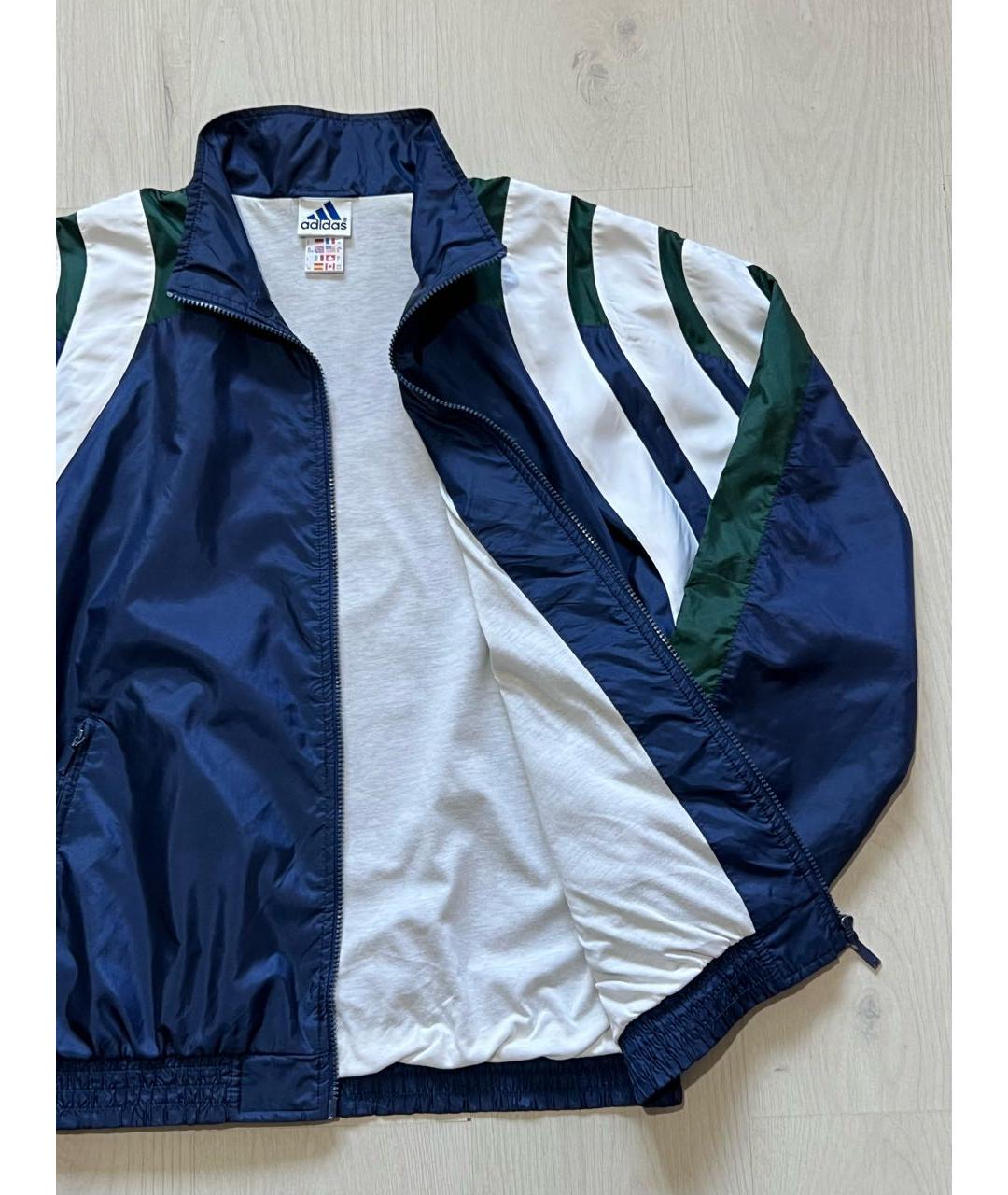 ADIDAS Синяя полиамидовая куртка, фото 4