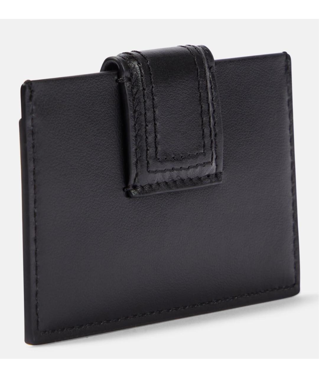 JACQUEMUS Черный кожаный кардхолдер, фото 3