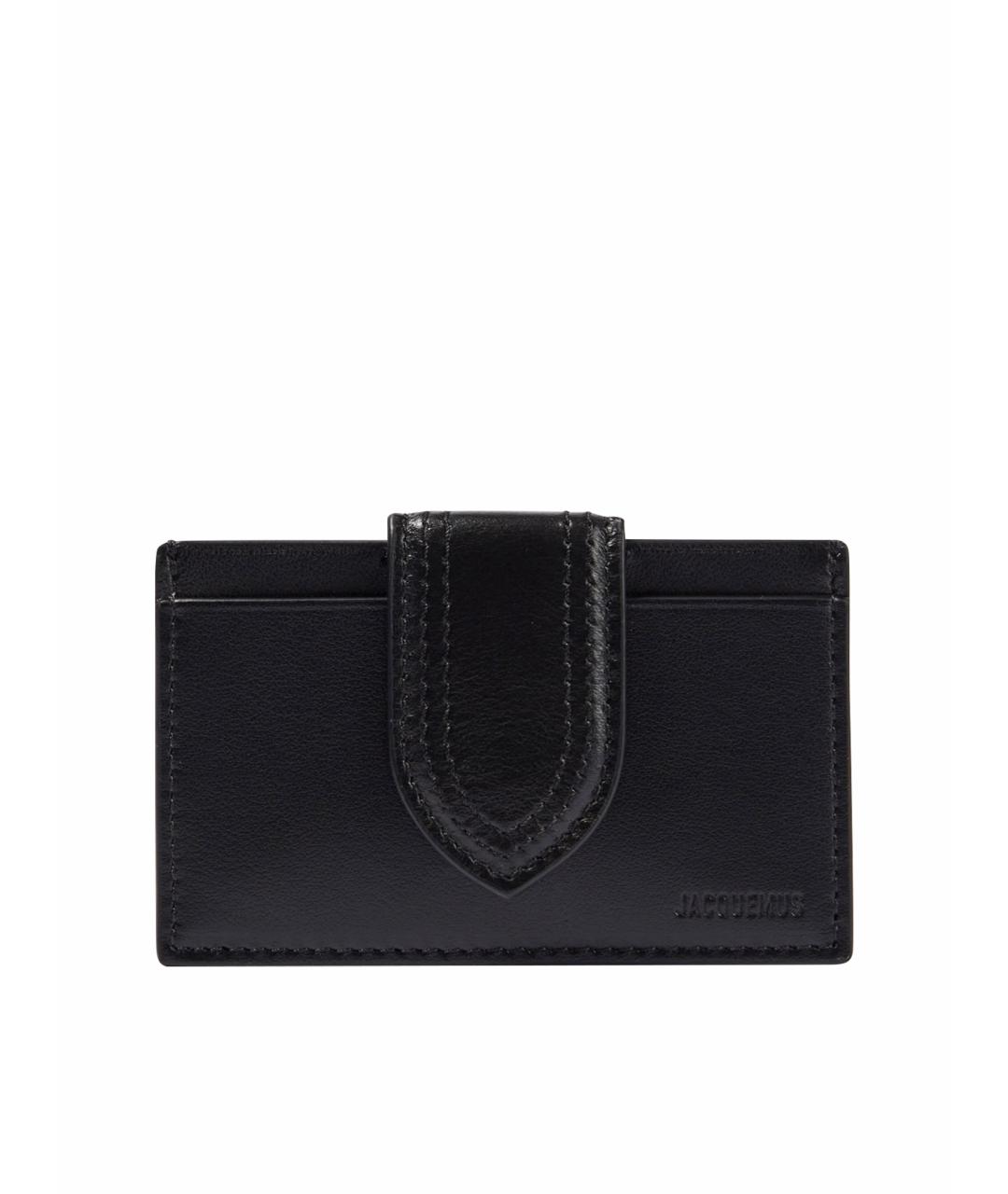 JACQUEMUS Черный кожаный кардхолдер, фото 1