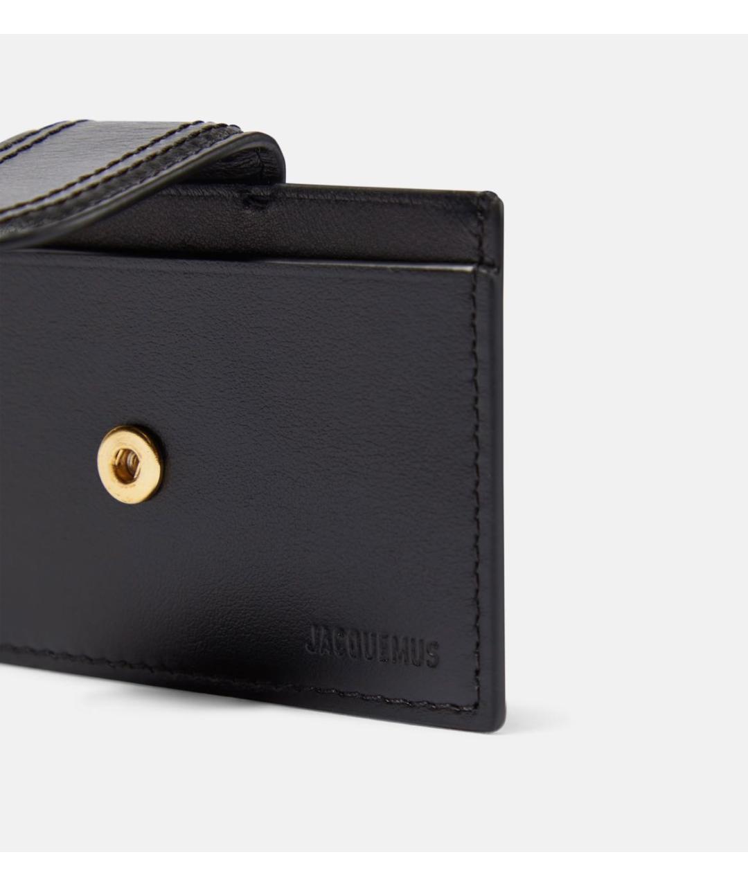 JACQUEMUS Черный кожаный кардхолдер, фото 2