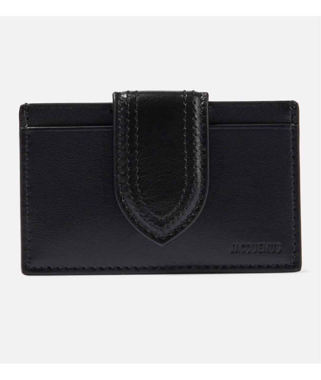 JACQUEMUS Черный кожаный кардхолдер, фото 5