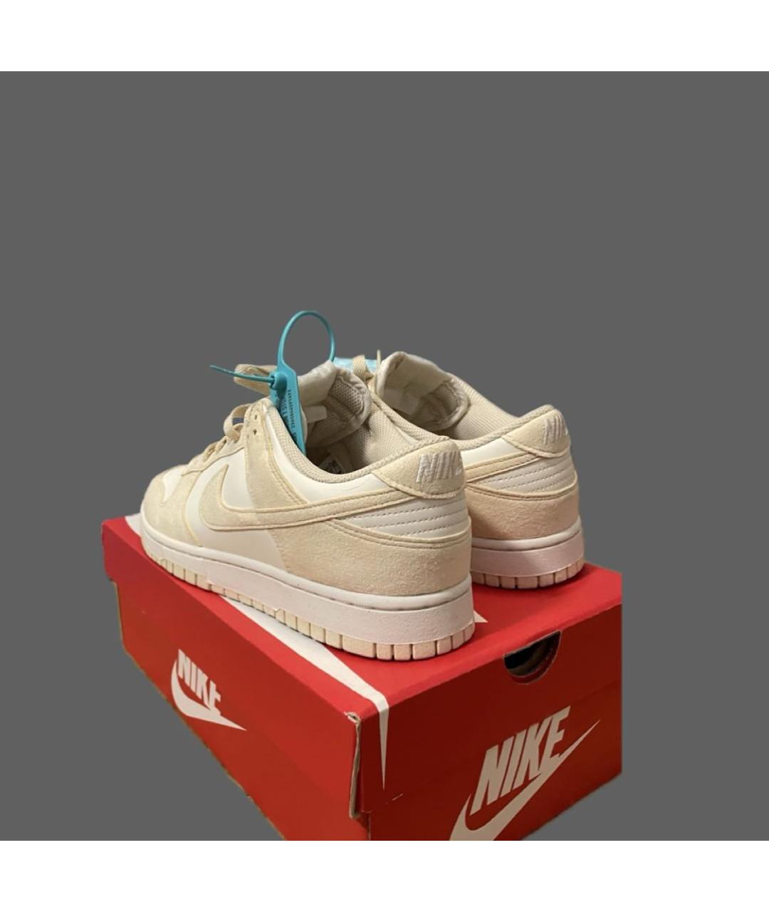 NIKE Бежевые низкие кроссовки / кеды из искусственной кожи, фото 6